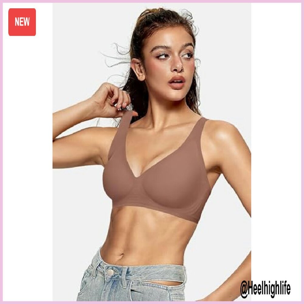 Wireless Deep V Push Up Bra Seamless Supportive Bralette Tshirt View 6